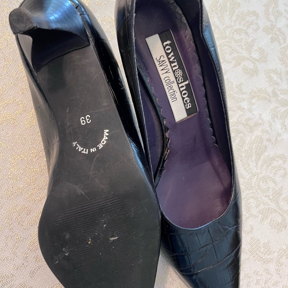 Town Shoes black leather shoes W9 - Picture 4 of 4